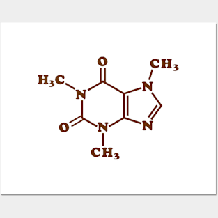 Caffeine Molecular Chemical Formula Posters and Art